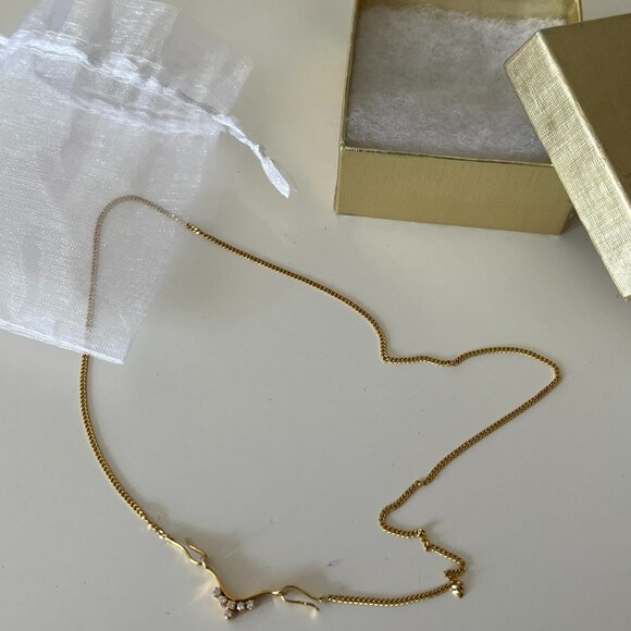 SOLID 18K GOLD NECKLACE WITH NATURAL DIAMONDS - Picture 5 of 7